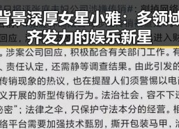 背景深厚女星小雅：多领域齐发力的娱乐新星