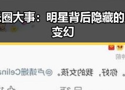 娱乐圈大事：明星背后隐藏的风云变幻
